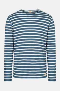 Armor-Lux Armor Lux GOTS Streifenshirt Mariniere Blau Türkis Natur Gestreift Libeccio Herren Heritage