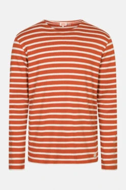 Armor-Lux Armor Lux GOTS Herren Streifenshirt Mariniere Tajine Rot Natur Gestreift Rost Beige Heritage