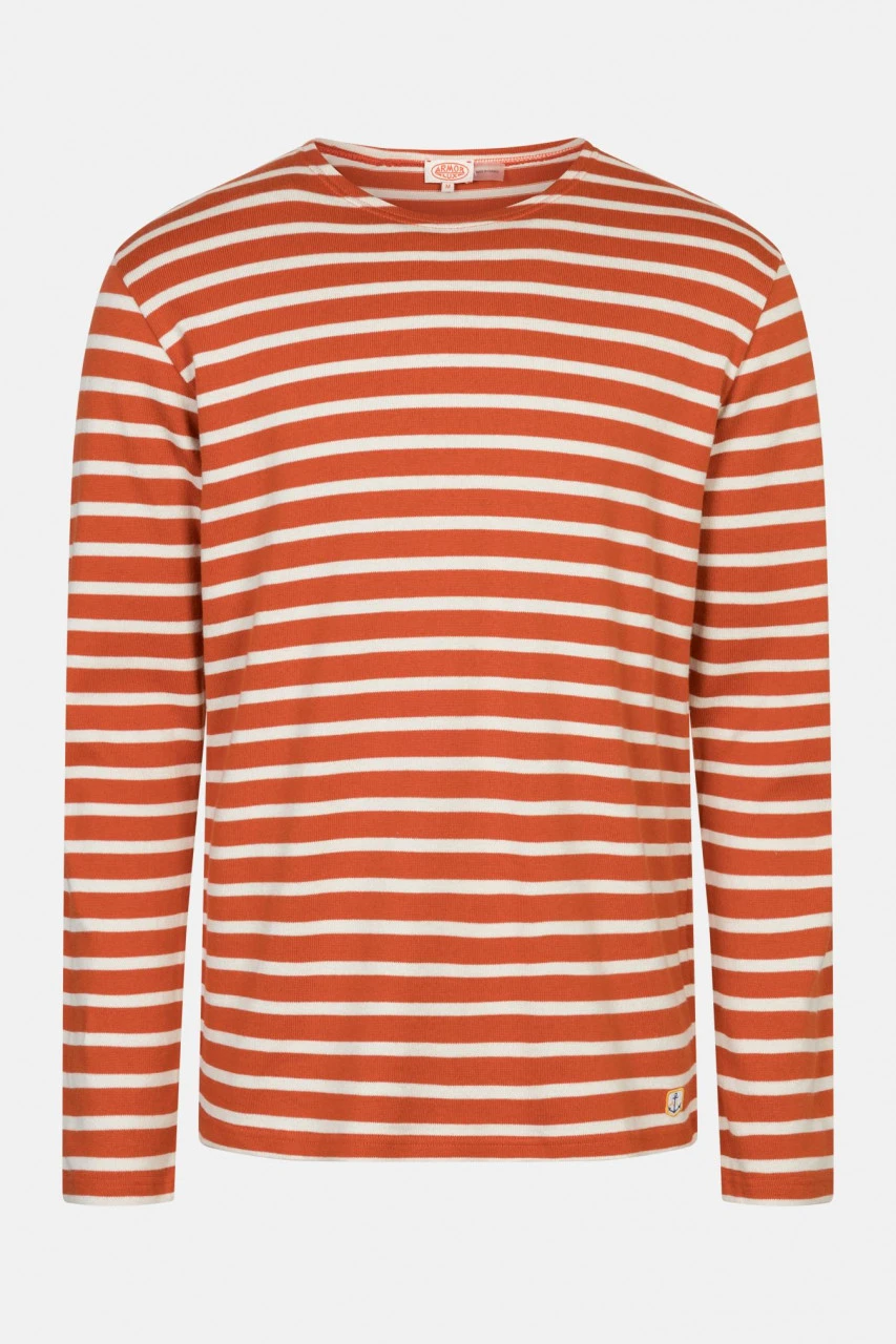 Armor-Lux Armor Lux GOTS Herren Streifenshirt Mariniere Tajine Rot Natur Gestreift Rost Beige Heritage 3 Armor-Lux Armor Lux GOTS Herren Streifenshirt Mariniere Tajine Rot Natur Gestreift Rost Beige Heritage