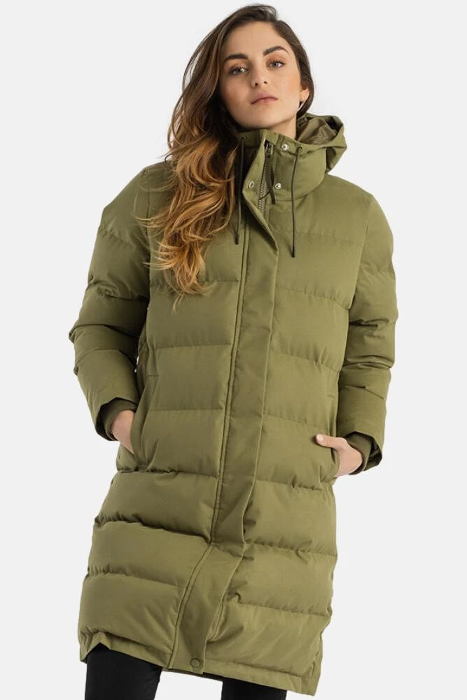 Selfhood Hooded Puffer Coat Damen Wintermantel Oliv Grün 3 Selfhood Hooded Puffer Coat Damen Wintermantel Oliv Grün