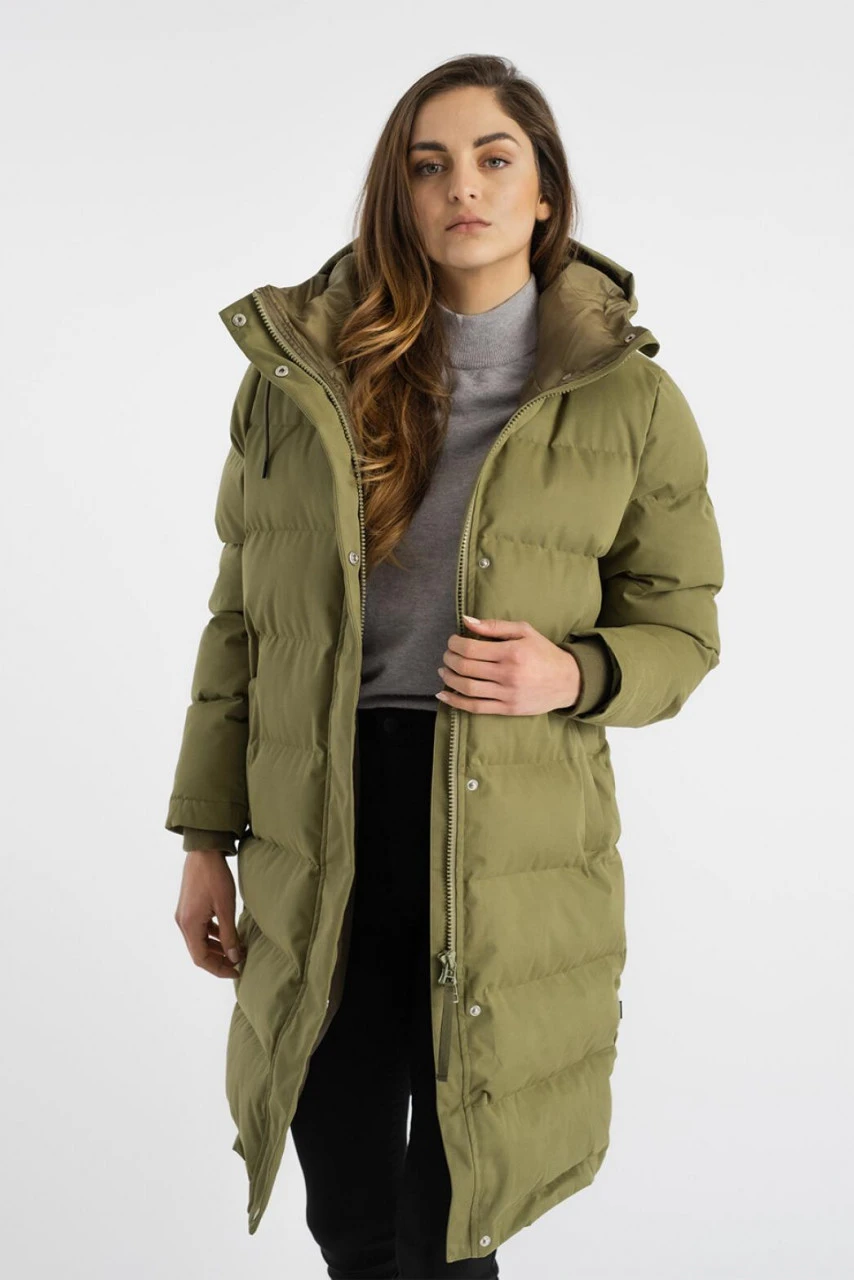 Selfhood Hooded Puffer Coat Damen Wintermantel Oliv Grün 4 Selfhood Hooded Puffer Coat Damen Wintermantel Oliv Grün – Bild 2