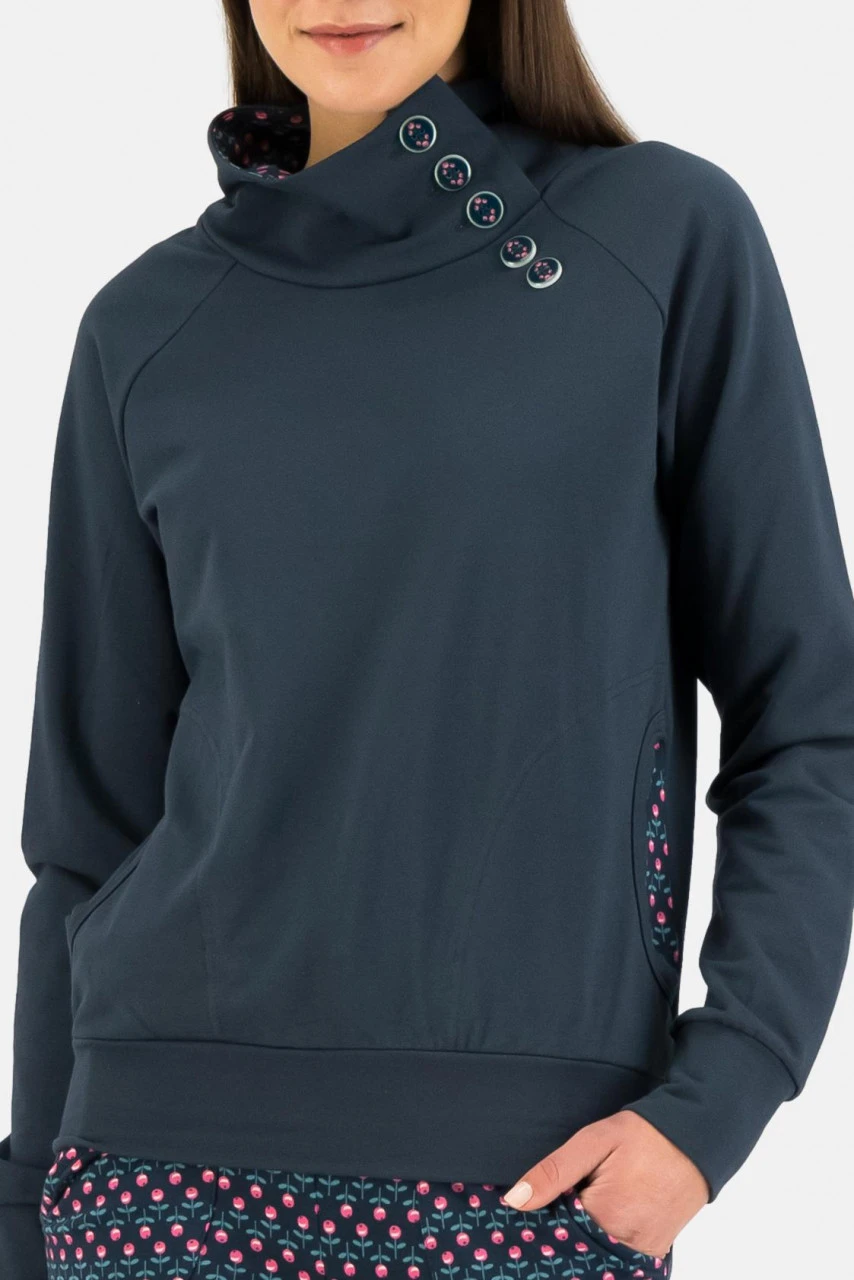 Blutsgeschwister Oh So Nett Hooded GOTS Damen Kapuzenpullover Blau Mystery At Night Baumwolle Nachha 4 Blutsgeschwister Oh So Nett Hooded GOTS Damen Kapuzenpullover Blau Mystery At Night Baumwolle Nachha – Bild 2