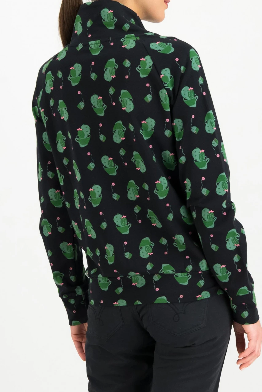 Blutsgeschwister Oh So Nett Hooded GOTS Damen Kapuzenpullover Kaktus Grün Schwarz Home Coming 5 Blutsgeschwister Oh So Nett Hooded GOTS Damen Kapuzenpullover Kaktus Grün Schwarz Home Coming – Bild 3