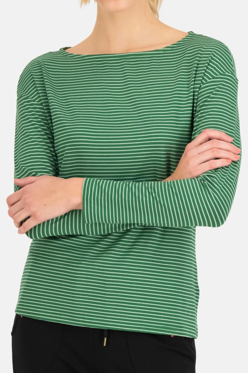 Blutsgeschwister Sweet Sailorette Damen Streifenshirt Grün Langarm Summer Woods Nachhaltig 4 Blutsgeschwister Sweet Sailorette Damen Streifenshirt Grün Langarm Summer Woods Nachhaltig – Bild 2