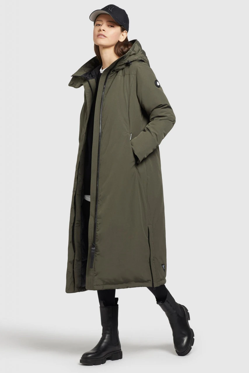 Khujo Abella Damen Wintermantel Oliv Khaki Juniper Green City Parka 6 Khujo Abella Damen Wintermantel Oliv Khaki Juniper Green City Parka – Bild 4