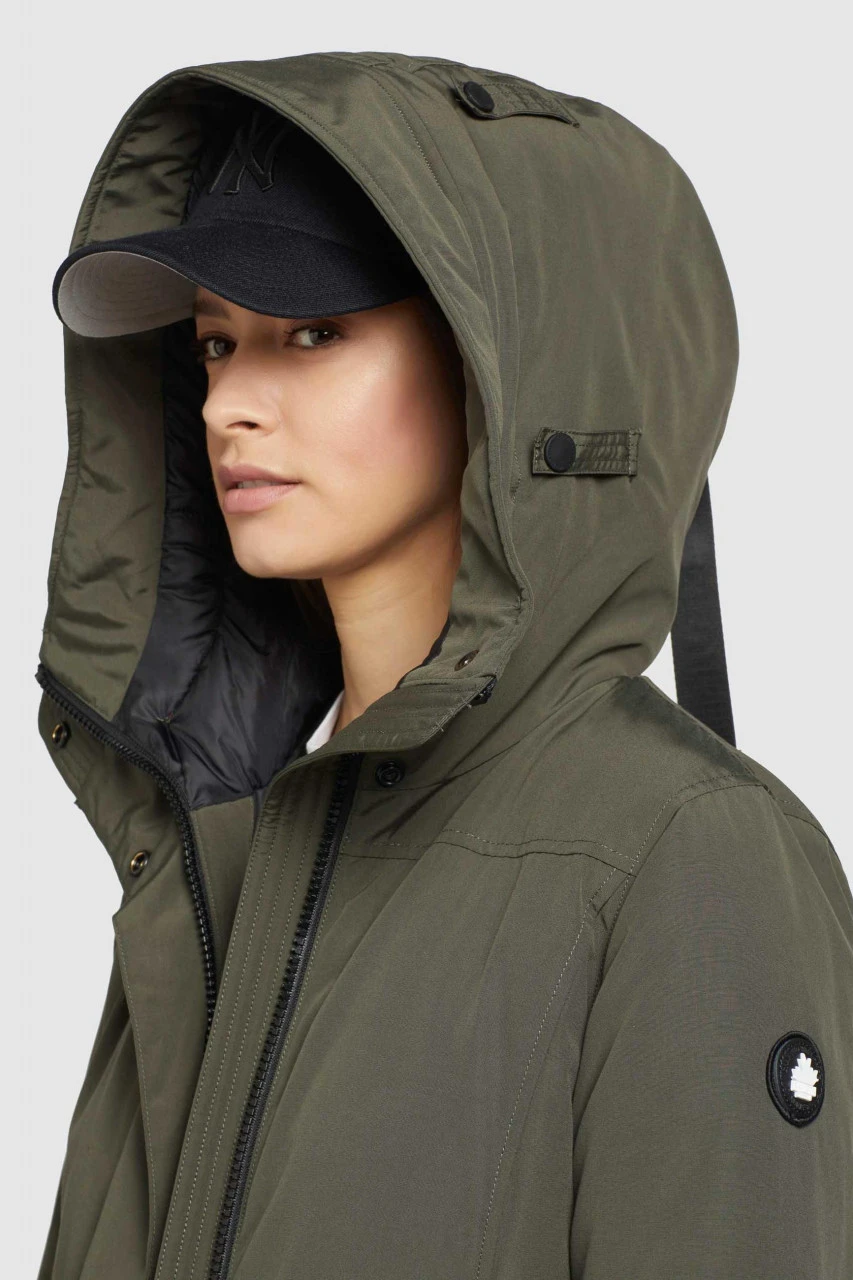 Khujo Abella Damen Wintermantel Oliv Khaki Juniper Green City Parka 9 Khujo Abella Damen Wintermantel Oliv Khaki Juniper Green City Parka – Bild 7