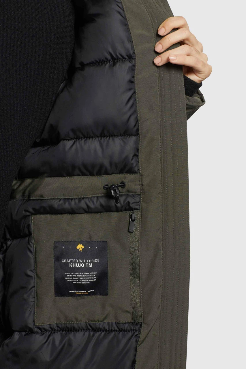 Khujo Abella Damen Wintermantel Oliv Khaki Juniper Green City Parka 10 Khujo Abella Damen Wintermantel Oliv Khaki Juniper Green City Parka – Bild 8
