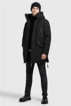 Khujo Carl Herren Winterjacke Schwarz Black Melange Parka Kurzmantel -Derbi Kleidung Geschaft 14228 2 1280x1280
