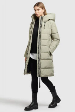 Khujo Jilias 3 Damen Wintermantel Grau Grün Dark Mint Green Super Women Puffer Jacket -Derbi Kleidung Geschaft 14229 3 1280x1280