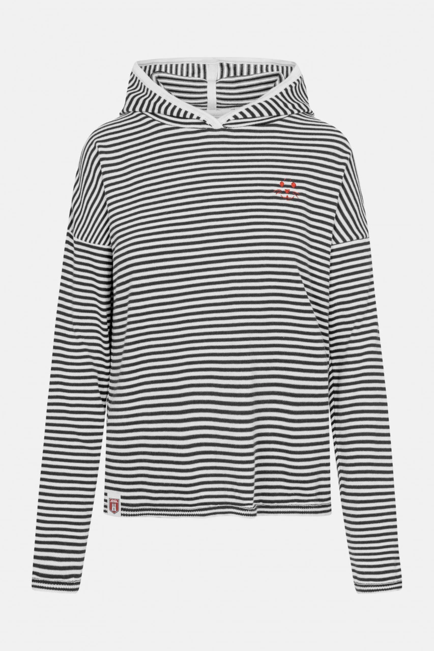 Derbe Robbenschnute Damen Hoodie Kapuzenpullover Gestreift Navy Dunkelblau Weiß Nachhaltig 3 Derbe Robbenschnute Damen Hoodie Kapuzenpullover Gestreift Navy Dunkelblau Weiß Nachhaltig