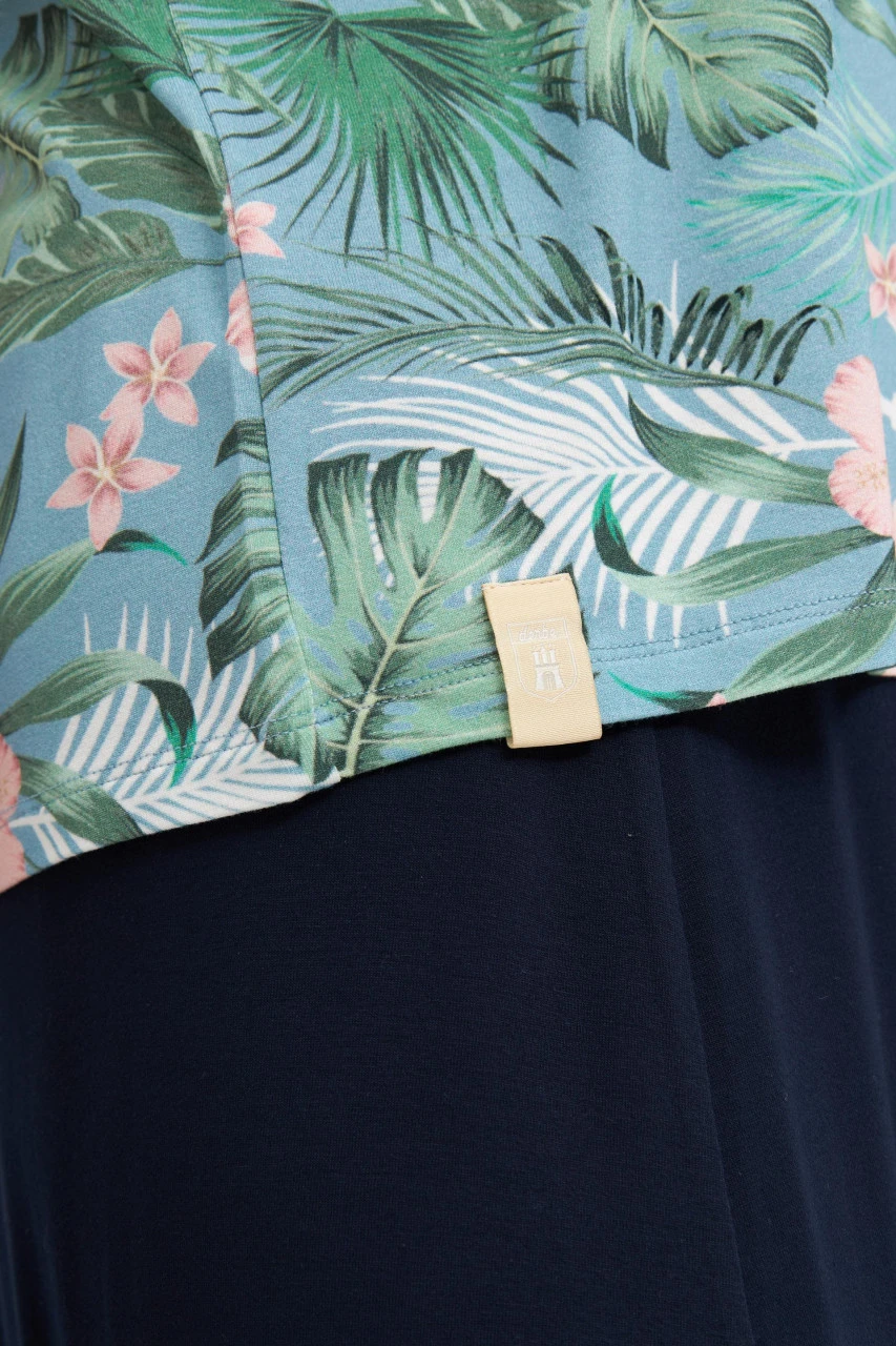 Derbe Hawa Allover Damen T-Shirt Blumen Türkis Rosa Forget Me Not Nachhaltig 7 Derbe Hawa Allover Damen T-Shirt Blumen Türkis Rosa Forget Me Not Nachhaltig – Bild 5