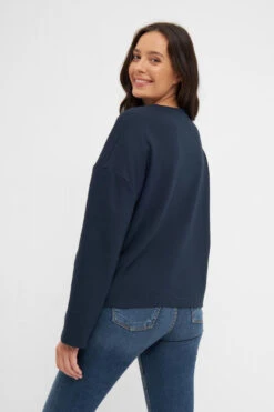 Derbe Peace Damen Longsleeve Pullover Navy Dunkelblau Weiß Nachhaltig -Derbi Kleidung Geschaft 14244 2 1280x1280