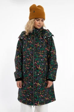 Danefae Daneturell Damen Regenmantel Black Botanical Schwarz Blumen -Derbi Kleidung Geschaft 14327 3 1280x1280