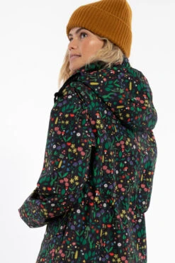 Danefae Daneturell Damen Regenmantel Black Botanical Schwarz Blumen -Derbi Kleidung Geschaft 14327 5 1280x1280