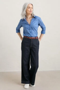 Seasalt Cornwall Larissa Damen Bluse Blau Punkte -Derbi Kleidung Geschaft 14337 2 1280x1280