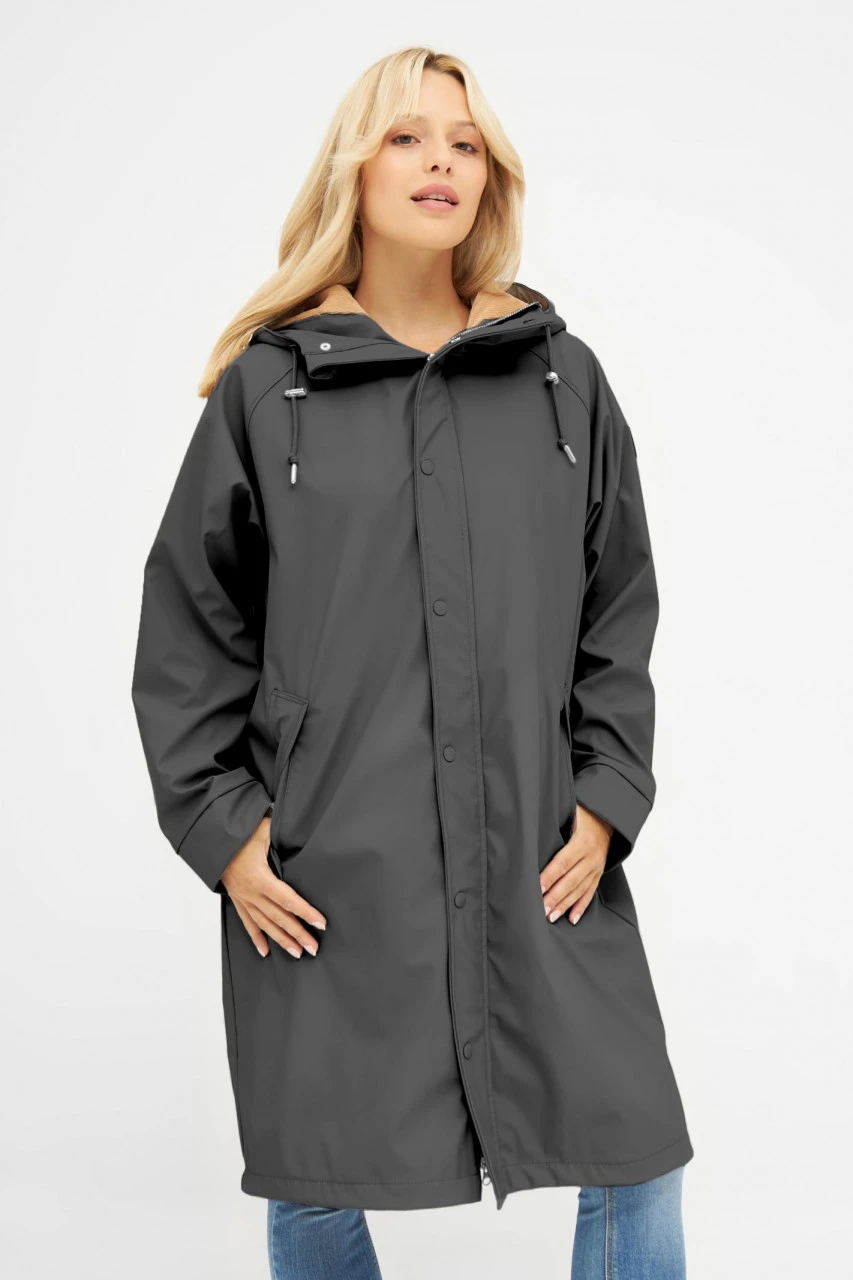 Derbe Wittby Phantom Damen Regenjacke Schwarz Beige 5 Derbe Wittby Phantom Damen Regenjacke Schwarz Beige – Bild 3