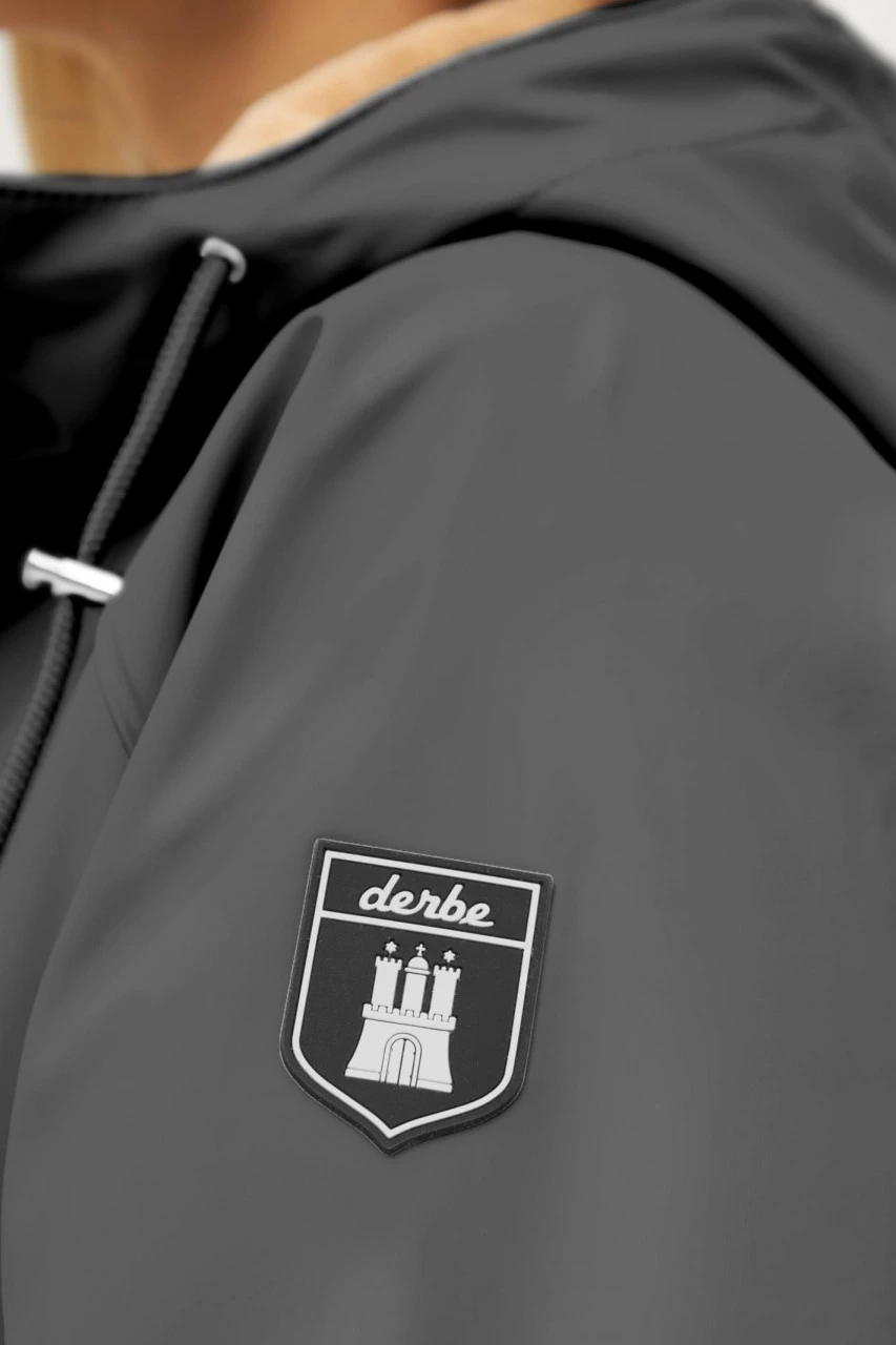 Derbe Wittby Phantom Damen Regenjacke Schwarz Beige 7 Derbe Wittby Phantom Damen Regenjacke Schwarz Beige – Bild 5