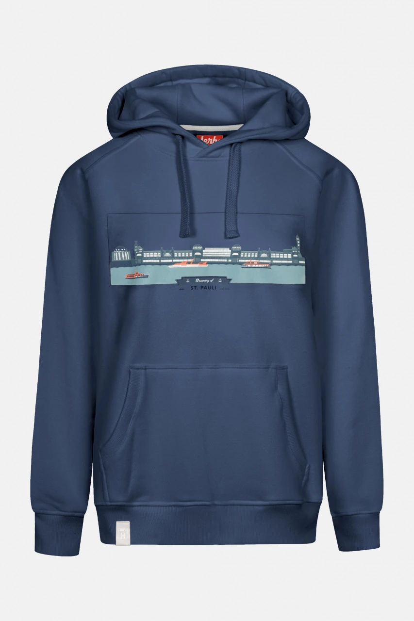 Derbe Landungsbrücken Herren Hoodie Navy Dunkelblau Kapuzenpullover 3 Derbe Landungsbrücken Herren Hoodie Navy Dunkelblau Kapuzenpullover