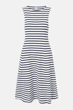 Armor-Lux Armor Lux Damen Kleid Gestreift Robe Sans Manche Weiß Blau Gots