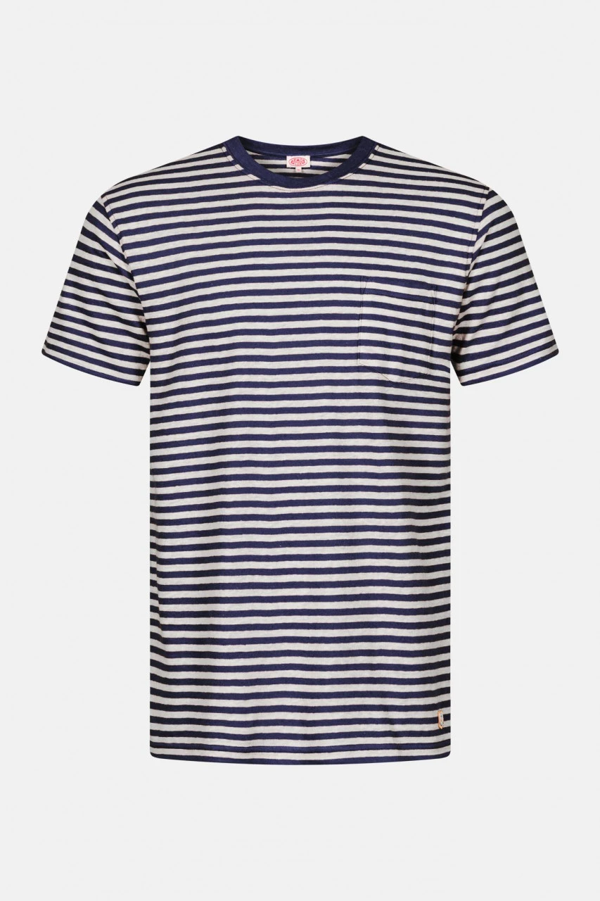 Armor-Lux Armor Lux Herren T-Shirt Marine Deep Nature Dunkelblau Beige Gestreift Brusttasche 3 Armor-Lux Armor Lux Herren T-Shirt Marine Deep Nature Dunkelblau Beige Gestreift Brusttasche