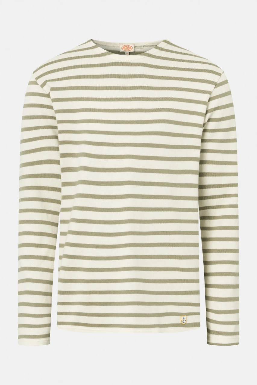 Armor-Lux Armor Lux GOTS Herren Streifenshirt Mariniere Heritage Beige Oliv Gestreift Argile 3 Armor-Lux Armor Lux GOTS Herren Streifenshirt Mariniere Heritage Beige Oliv Gestreift Argile