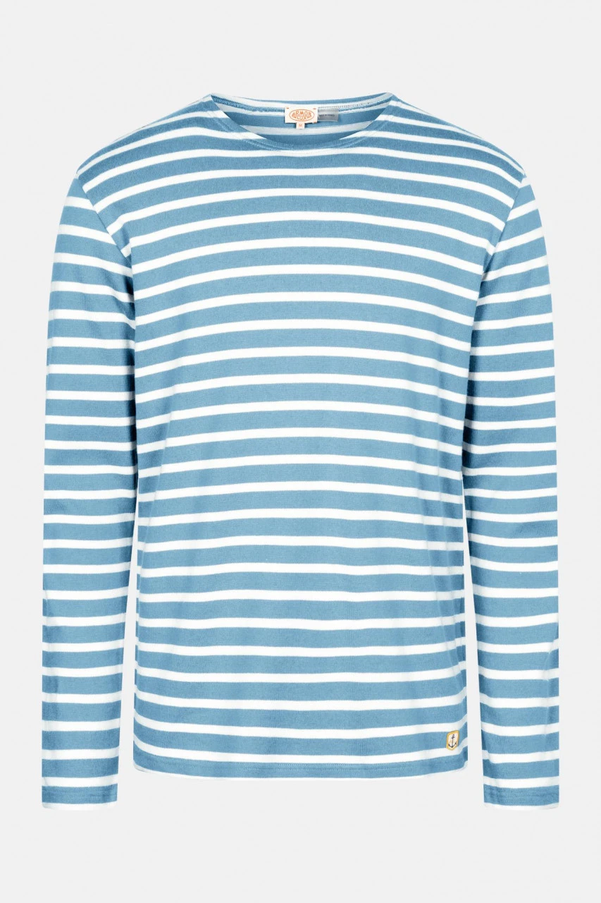 Armor-Lux Armor Lux GOTS Herren Streifenshirt Mariniere Heritage Hellblau Beige Gestreift 3 Armor-Lux Armor Lux GOTS Herren Streifenshirt Mariniere Heritage Hellblau Beige Gestreift