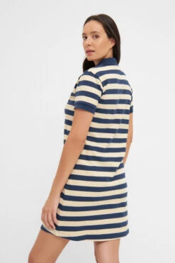 Derbe Feel Good Striped Damen Polo Kleid Navy Dunkelblau Beige Gestreift 9 Derbe Feel Good Striped Damen Polo Kleid Navy Dunkelblau Beige Gestreift -Derbi Kleidung Geschaft 14403 2 1280x1280