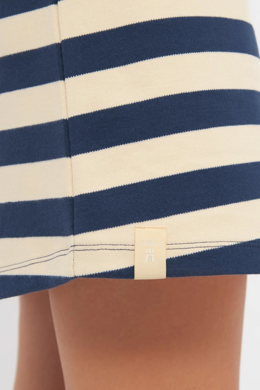 Derbe Feel Good Striped Damen Polo Kleid Navy Dunkelblau Beige Gestreift 7 Derbe Feel Good Striped Damen Polo Kleid Navy Dunkelblau Beige Gestreift – Bild 5