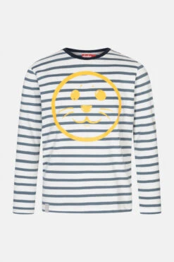 Derbe Robsmile Kinder Longsleeve Langarmshirt Orion Blue Gestreift Smiley Robbe