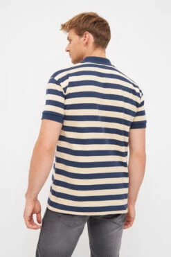 Derbe Feel Good Herren Polo Shirt Navy Dunkelblau Beige Gestreift -Derbi Kleidung Geschaft 14407 2 1280x1280