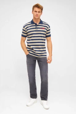 Derbe Feel Good Herren Polo Shirt Navy Dunkelblau Beige Gestreift -Derbi Kleidung Geschaft 14407 3 1280x1280