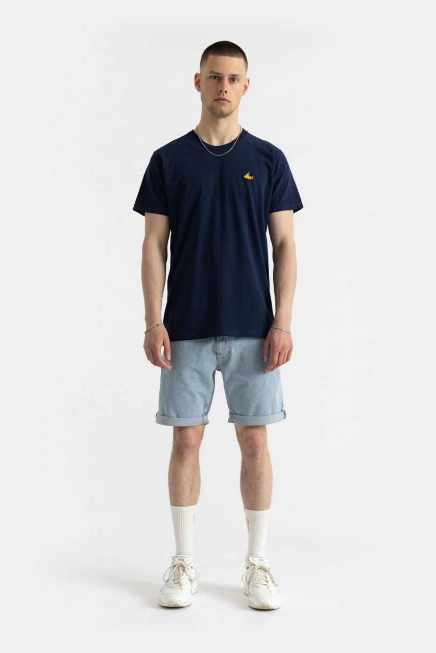 RVLT Herren T-Shirt Dunkelblau Goldfisch Hai 5 RVLT Herren T-Shirt Dunkelblau Goldfisch Hai – Bild 3