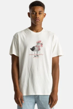 RVLT Herren T-Shirt Weiß Seemann Möwe