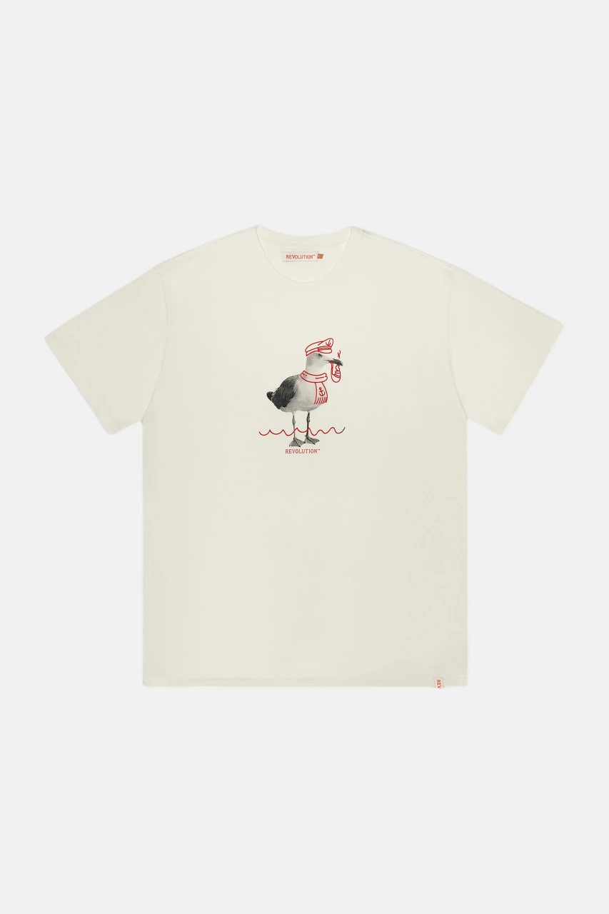 RVLT Herren T-Shirt Weiß Seemann Möwe 6 RVLT Herren T-Shirt Weiß Seemann Möwe – Bild 4