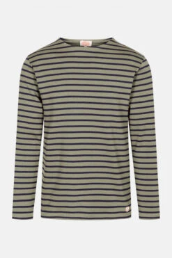 Armor-Lux Armor Lux Streifenshirt Houat Oliv Dunkelblau Gestreift Herren Mariniere