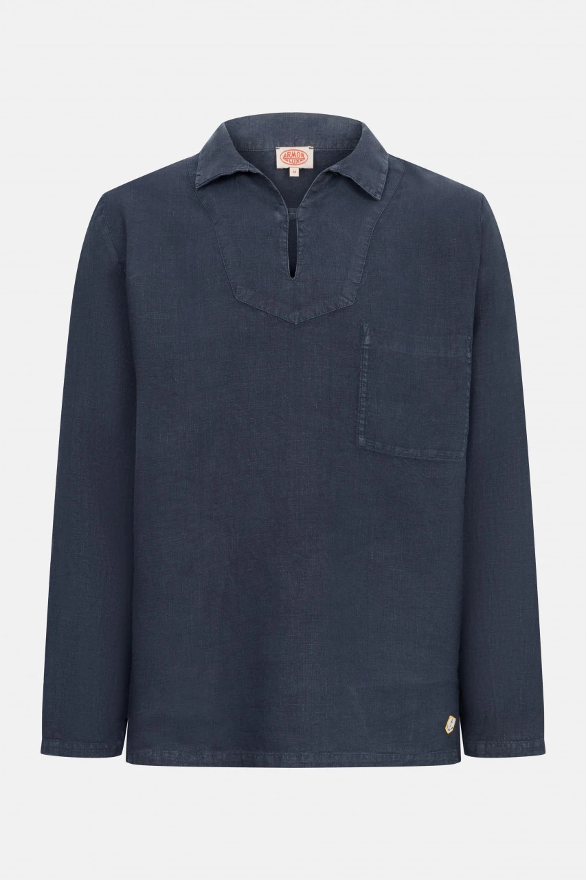 Armor-Lux Armor Lux Leinenhemd Fischerhemd Vareuse Leinen Dunkelblau 3 Armor-Lux Armor Lux Leinenhemd Fischerhemd Vareuse Leinen Dunkelblau