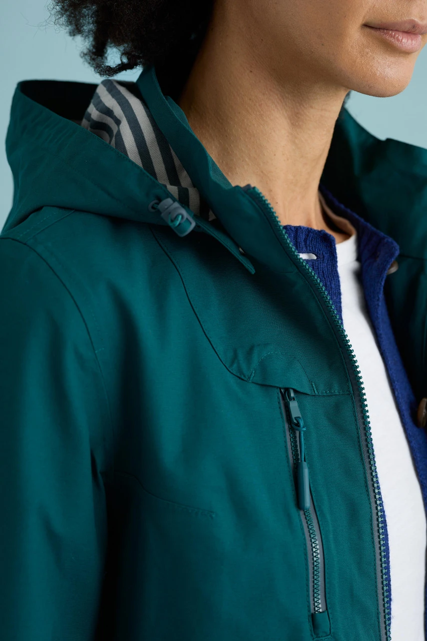 Seasalt Cornwall Coverack Damen Regenjacke Petrol Grün Baumwolle 11 Seasalt Cornwall Coverack Damen Regenjacke Petrol Grün Baumwolle – Bild 9