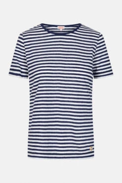 Armor-Lux Armor Lux Damen T-Shirt Mit Leinen Blanc Seal Weiß Dunkelblau