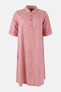 Danefae Damen Kleid Danane Rot Gestreift Seersucker Fischerhemd Blusenkleid -Derbi Kleidung Geschaft 14442 4Gyh79DEvLPoHG 1280x1280