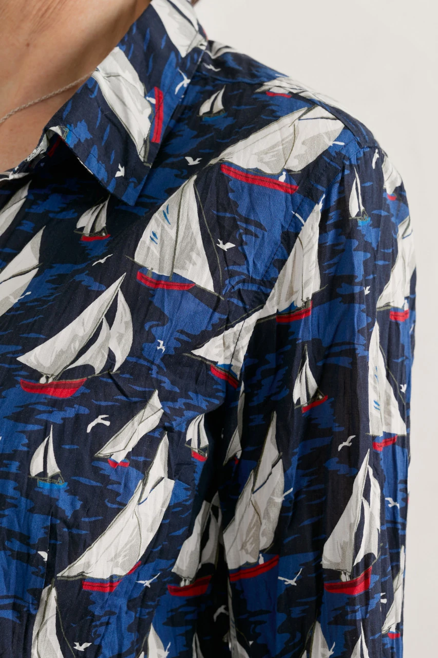 Seasalt Cornwall Larissa Damen Bluse Blau Segelschiffe GOTS 6 Seasalt Cornwall Larissa Damen Bluse Blau Segelschiffe GOTS – Bild 4