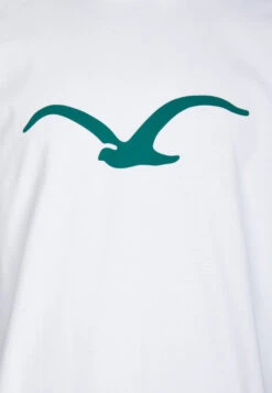 Cleptomanicx Herren T-Shirt Möwe Weiß Grün -Derbi Kleidung Geschaft 15559 ss23 cxtsmowe white evergreen ho si 20 282 29 1280x1280