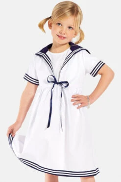 Kinder-Matrosenkleid - Weiß