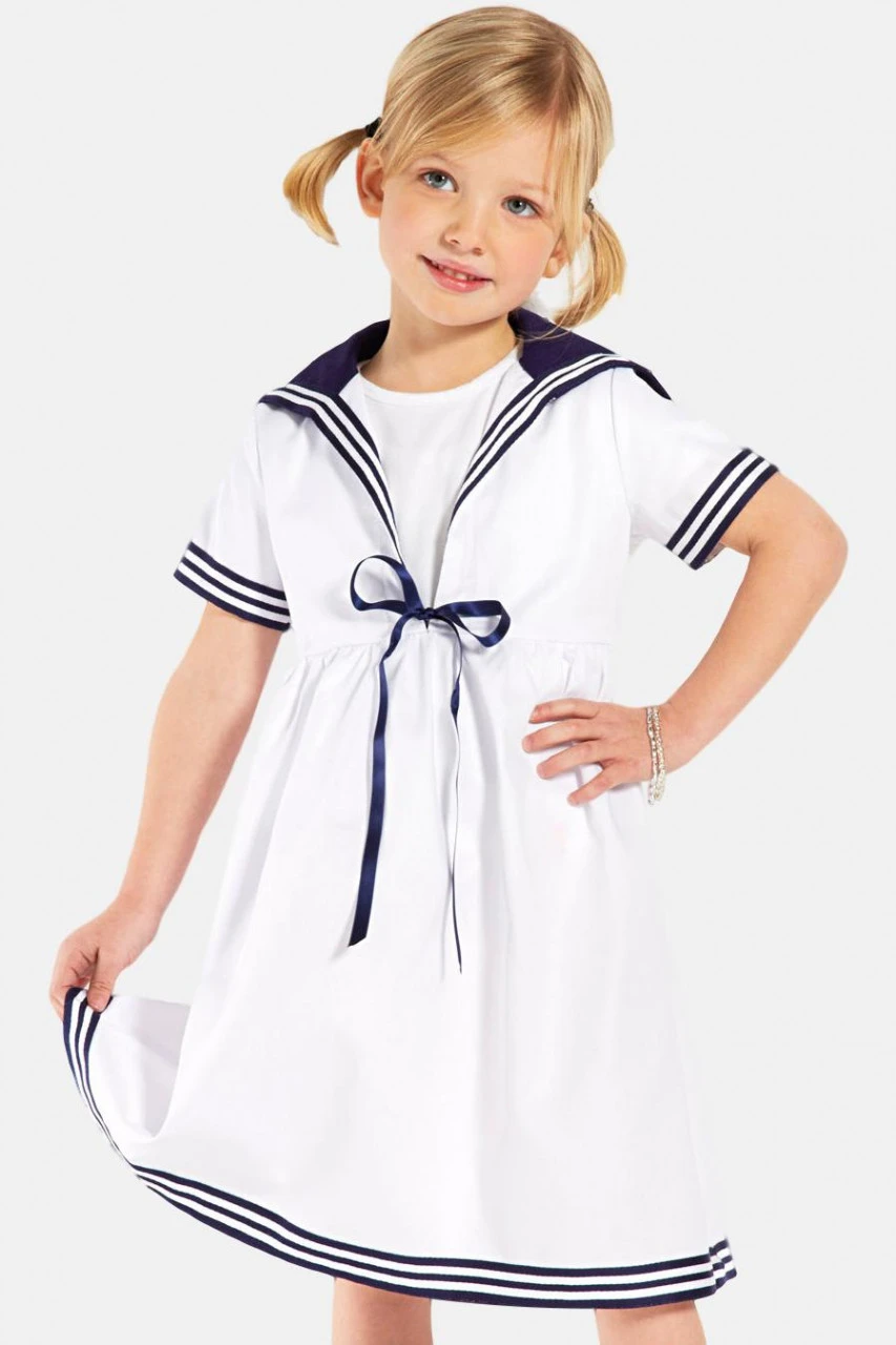 Kinder-Matrosenkleid - Weiß 3 Kinder-Matrosenkleid - Weiß