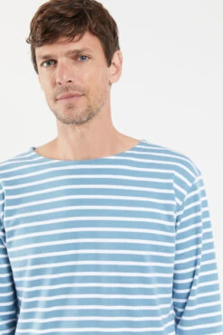 Armor-Lux Armor Lux Streifenshirt Houat Hellblau Weiß Gestreift Herren Mariniere -Derbi Kleidung Geschaft 52297 HG1 7065 1280x1280