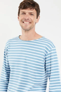 Armor-Lux Armor Lux Streifenshirt Houat Hellblau Weiß Gestreift Herren Mariniere -Derbi Kleidung Geschaft 52297 HG1 7082 1280x1280