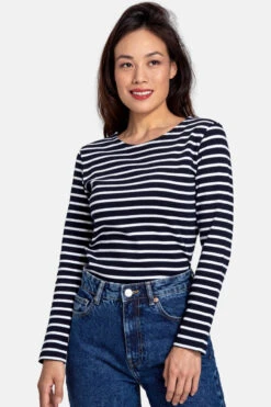 Armor-Lux Armor Lux Lesconil Marine-weiß Damen Streifenshirt -Derbi Kleidung Geschaft 54277 BI8 clipped rev 1 1280x1280