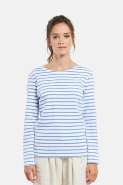 Armor-Lux Armor Lux Lesconil Weiß Hellblau Damen Streifenshirt Mariniere Blanc Lobelia -Derbi Kleidung Geschaft 54277 3670302 clipped rev 1 1280x1280