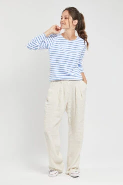 Armor-Lux Armor Lux Lesconil Weiß Hellblau Damen Streifenshirt Mariniere Blanc Lobelia -Derbi Kleidung Geschaft 54277 367 0315 1280x1280