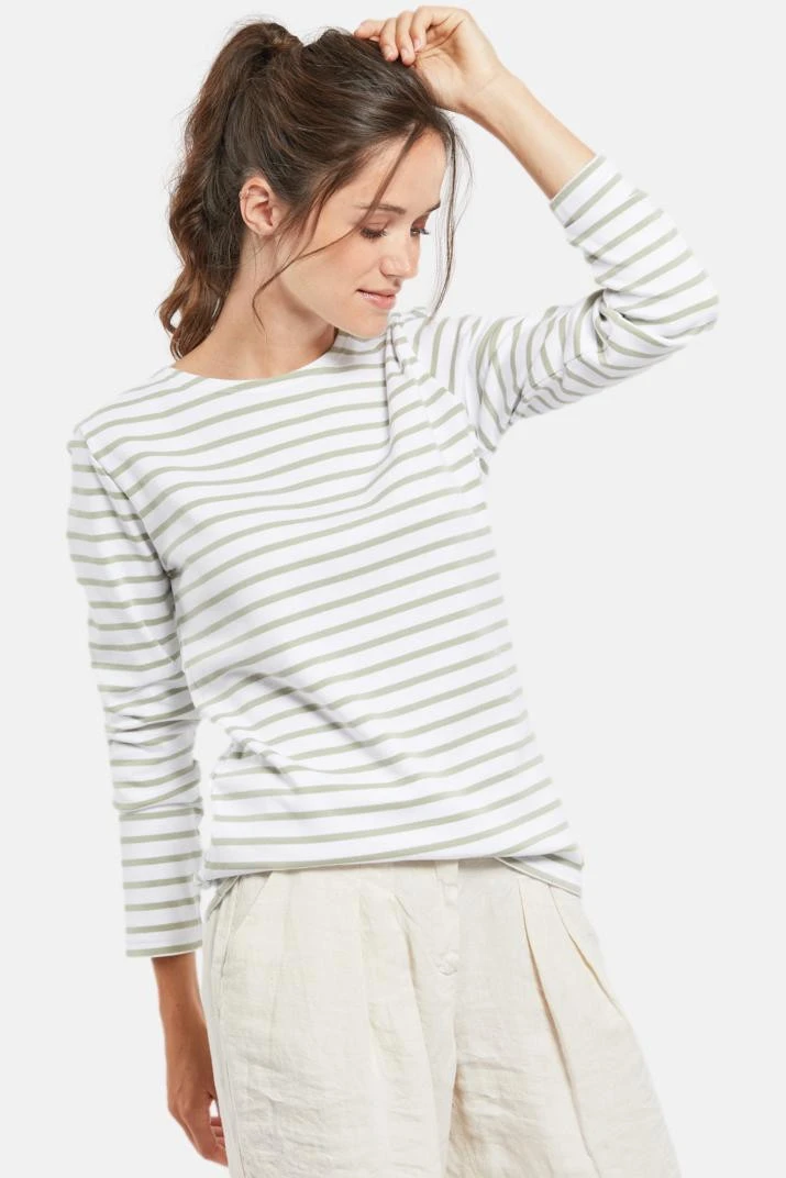 Armor-Lux Armor Lux Lesconil Weiß Grün Damen Streifenshirt Mariniere Blanc Oyat 4 Armor-Lux Armor Lux Lesconil Weiß Grün Damen Streifenshirt Mariniere Blanc Oyat – Bild 2