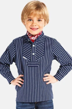 Fischerhemd Original Breit Gestreift Kinder
